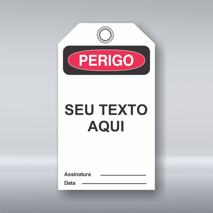 CARTÃO TRAVAMENTO PERIGO | PVC 2MM | PERSONALIZADO